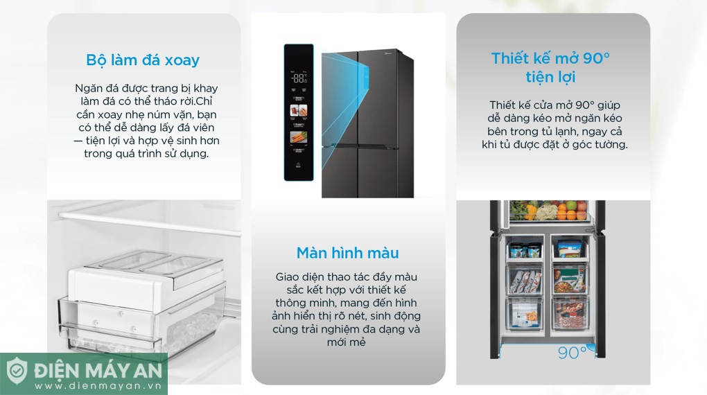 Tủ lạnh Midea Inverter 410 lít Multi Door MDRF550FGG28VN
